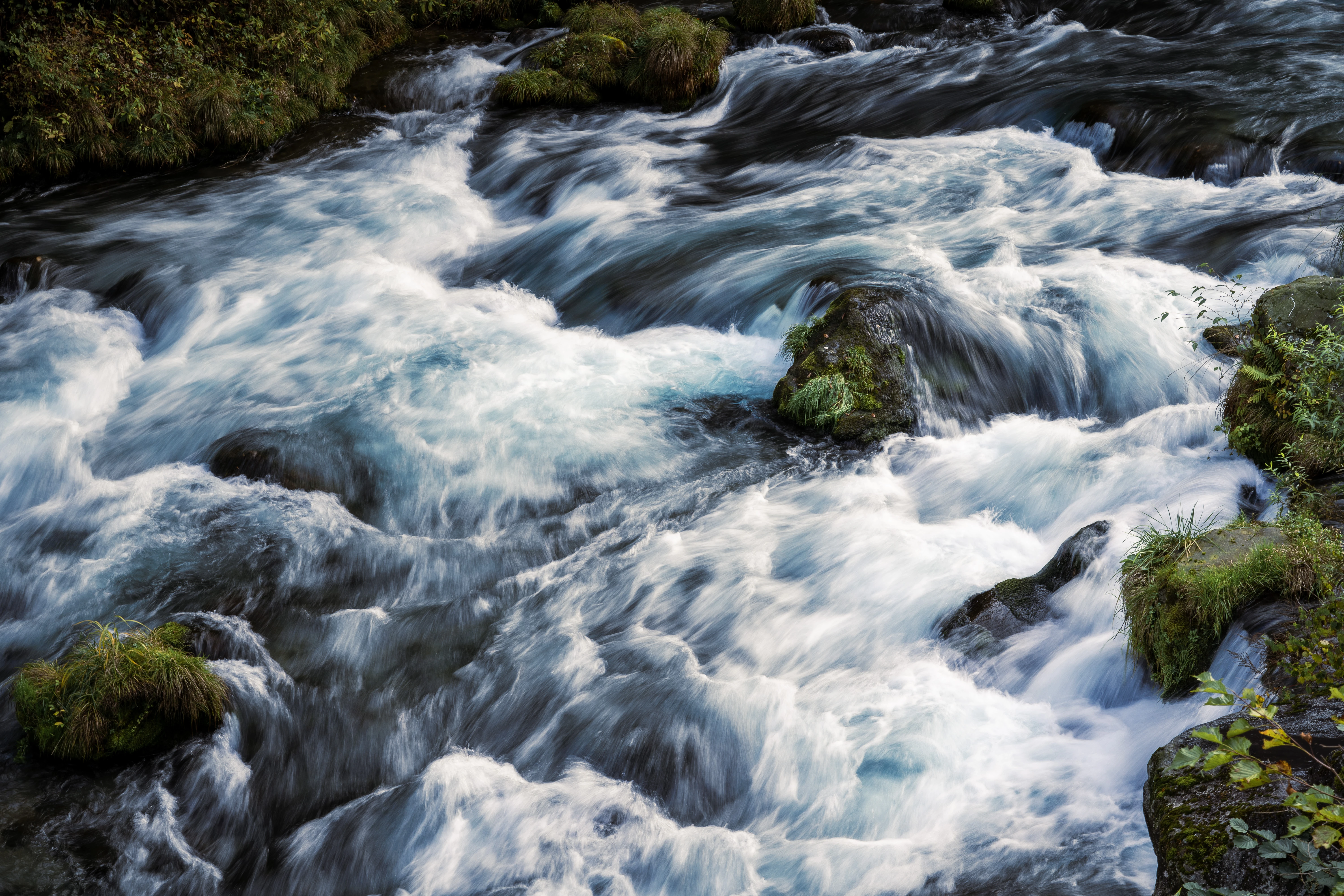 Silken Current — River Flow Through a Dusk Valley