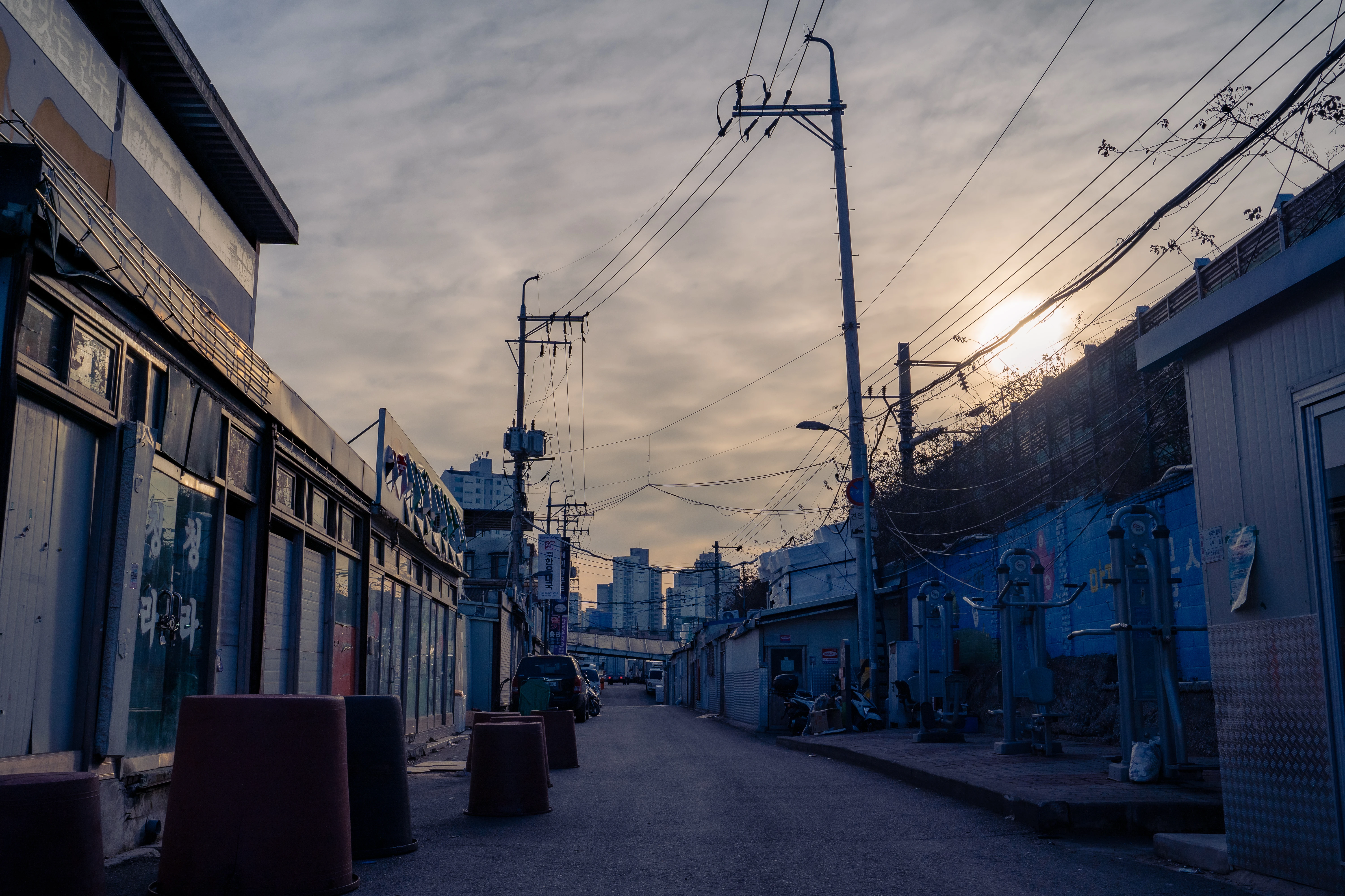 Quiet Urban Alley at Dusk