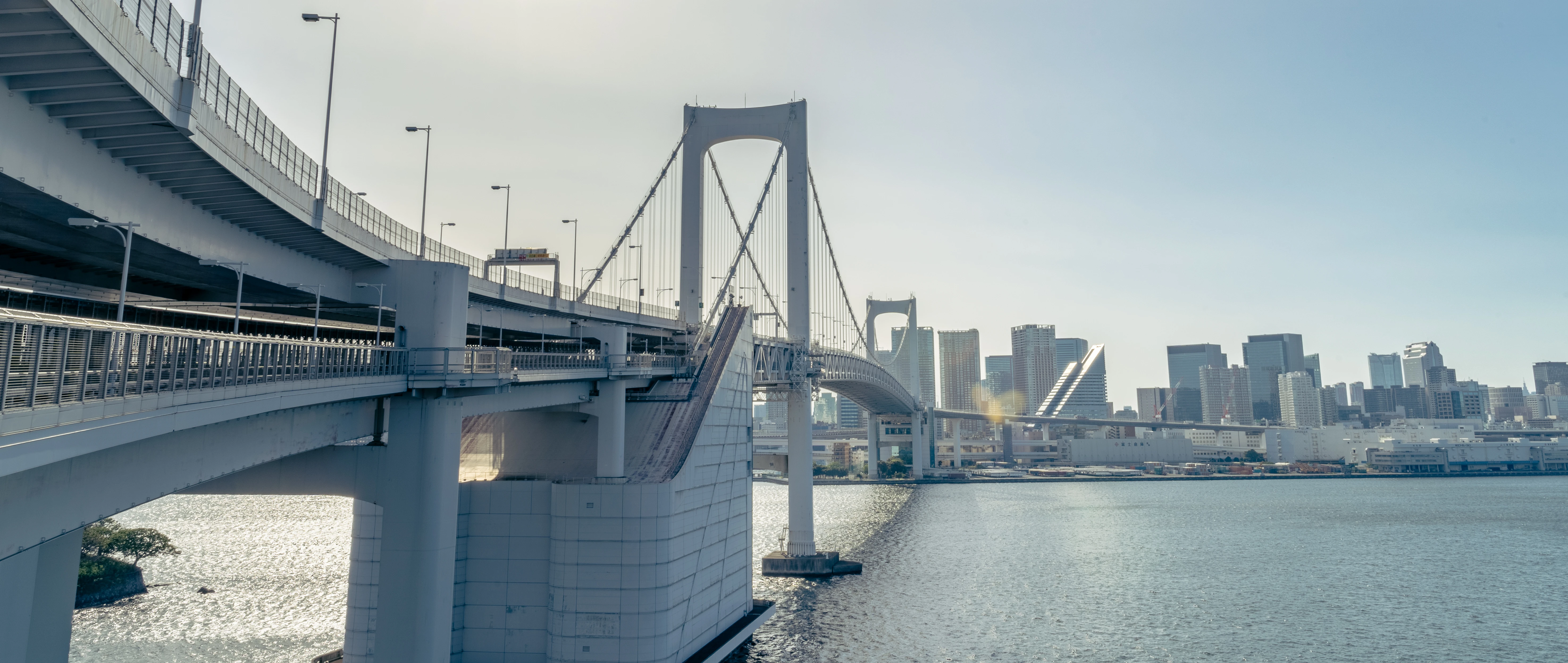 Urban Skyline and Bridge over Tranquil Waters