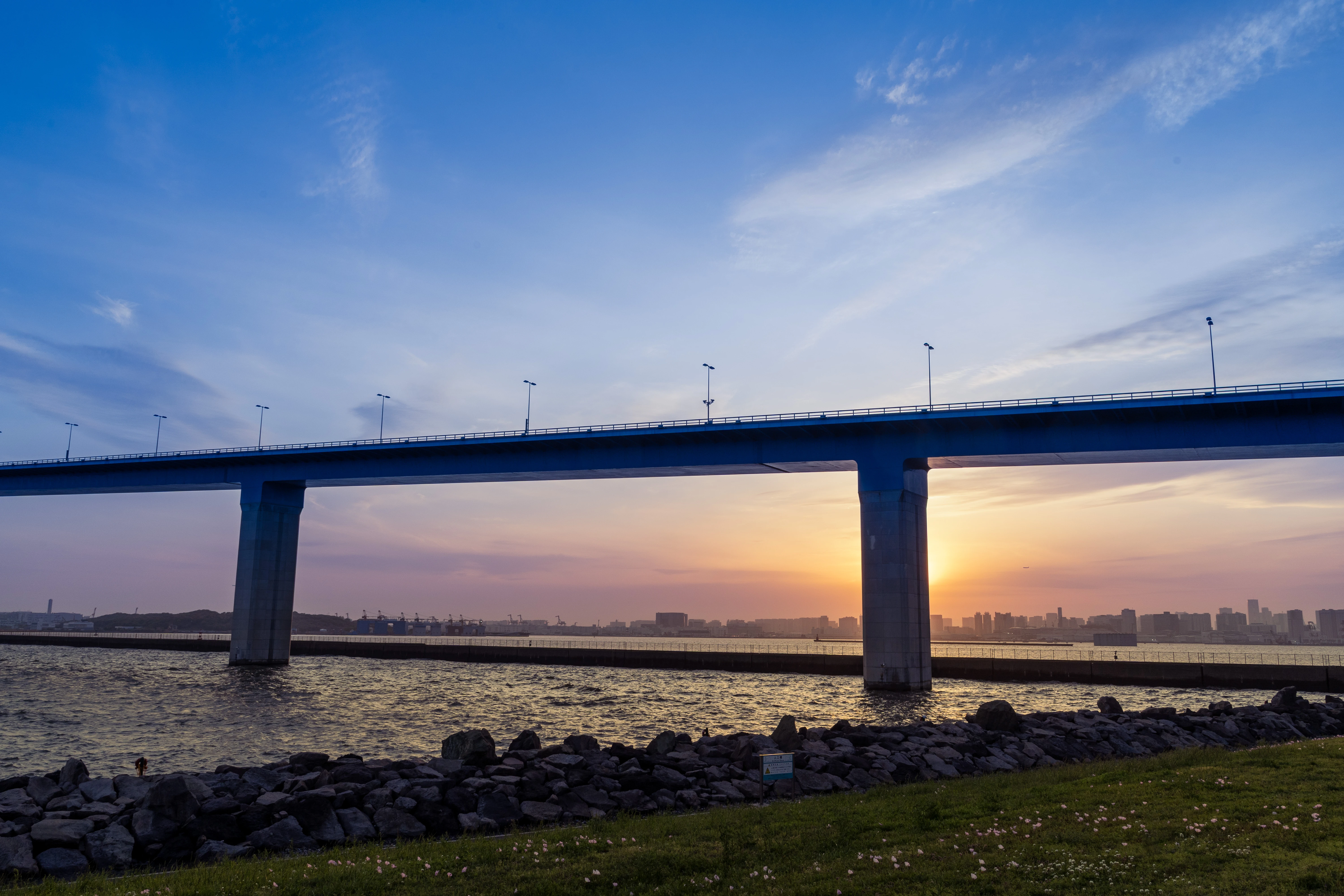 Golden Spring Sunset Under the Bay's Elevated Bridge