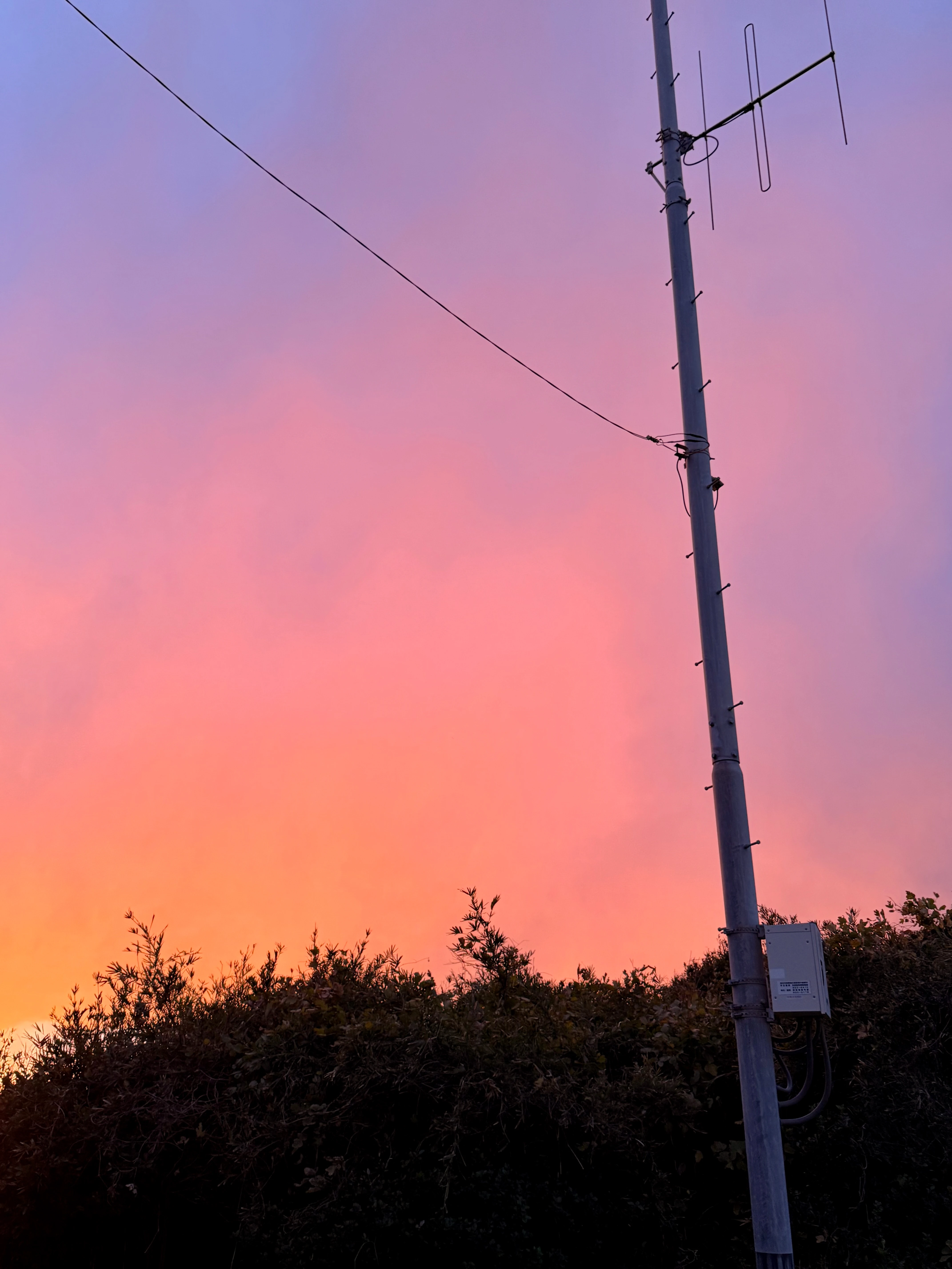 Twilight Glow Illuminating a Lone Antenna