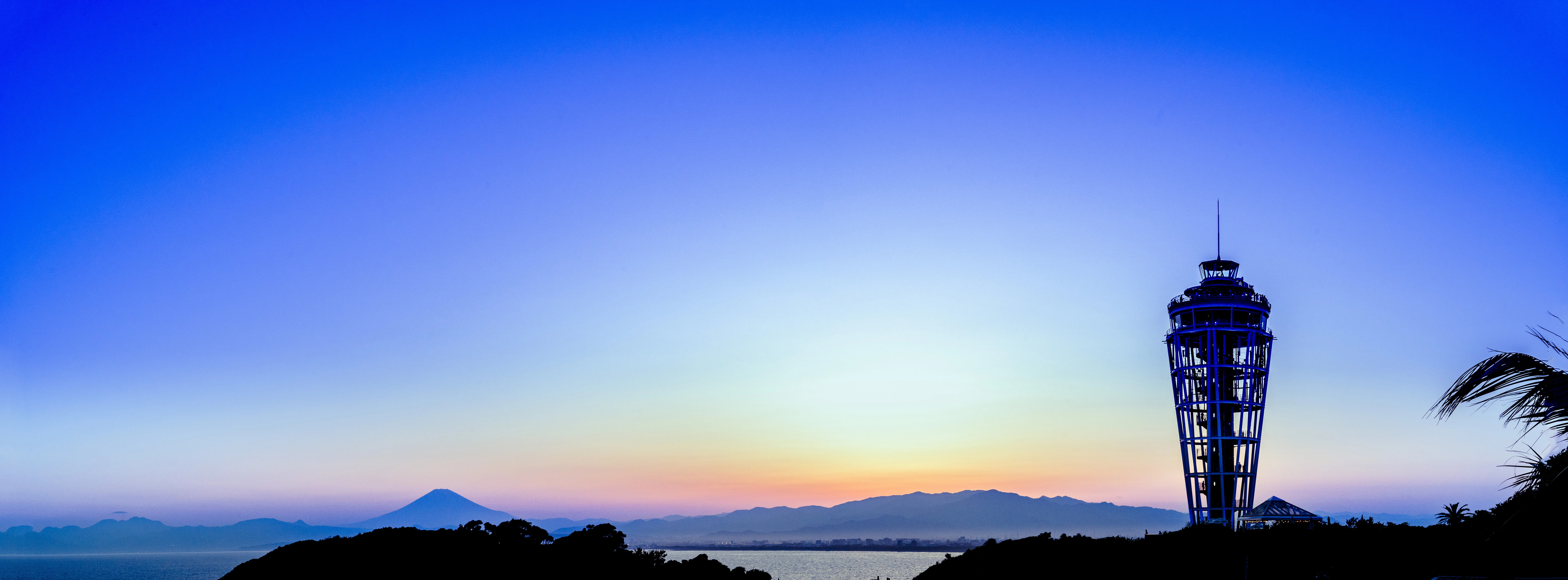 Mount Fuji at Twilight with Scenic Lighthouse View