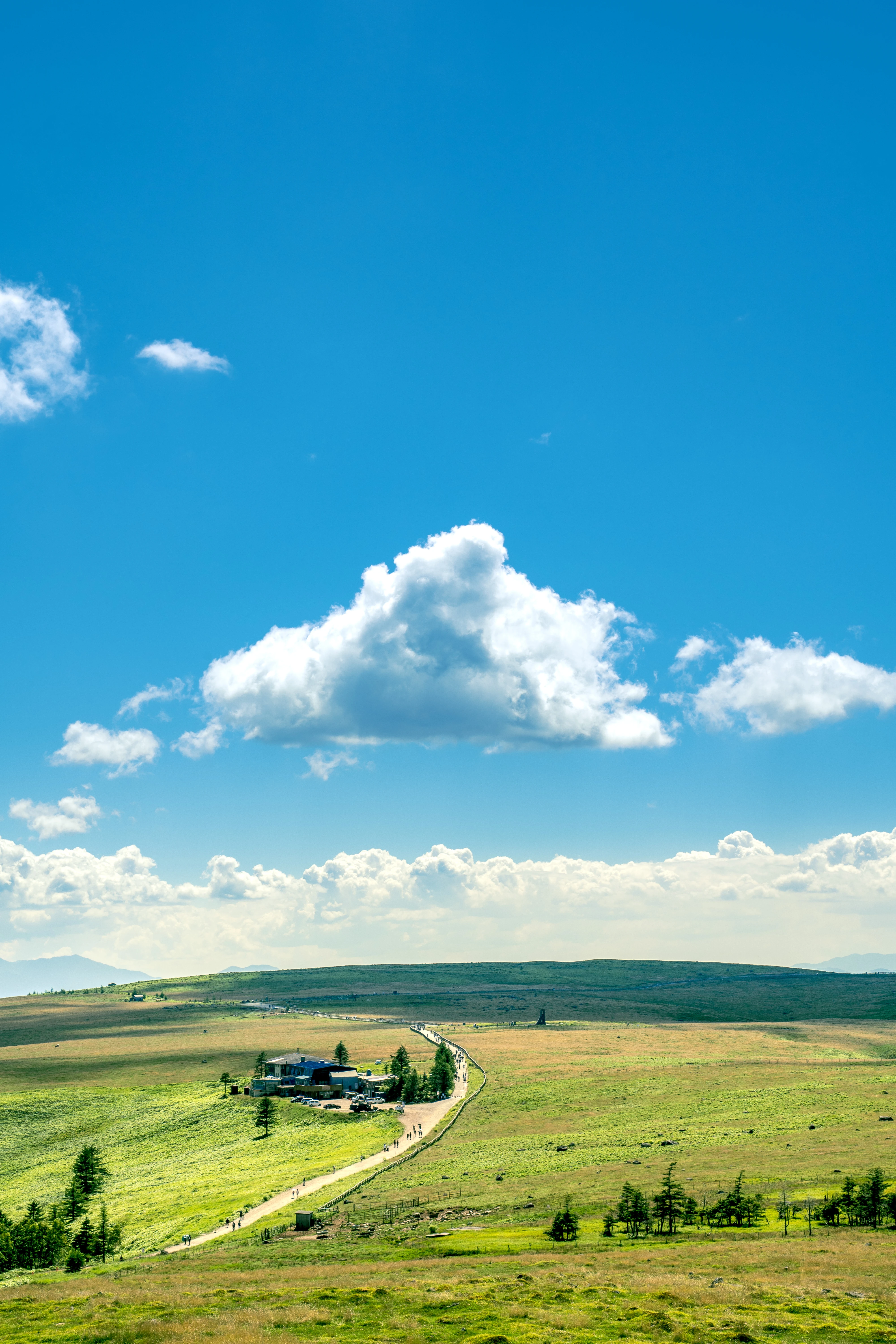 Idyllic Countryside Under a Vast Blue Sky