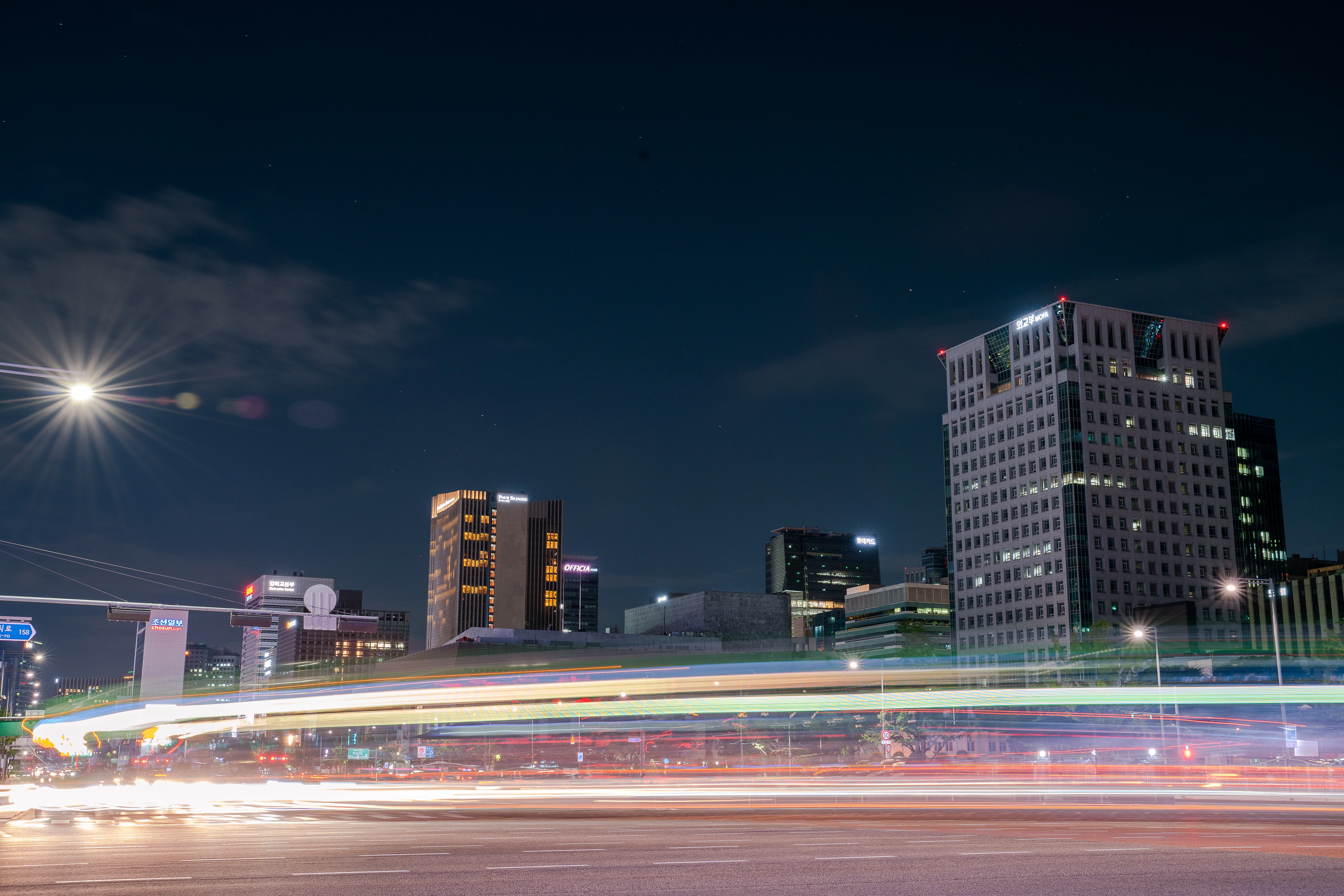 Vivid Night Lights of City Streets